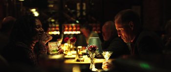 Movie still from “Rampart” (2011), directed by Oren Moverman – Medium shot, Over the shoulder angle