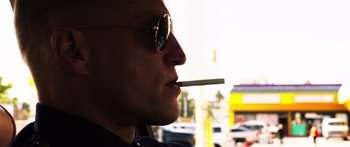 Movie still from “Rampart” (2011), directed by Oren Moverman – Close Up shot, Low angle