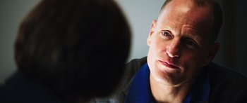 Movie still from “Rampart” (2011), directed by Oren Moverman – Close Up shot, Over the shoulder angle