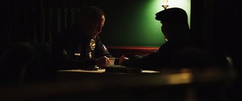 Movie still from “Rampart” (2011), directed by Oren Moverman – Medium shot, Over the shoulder angle