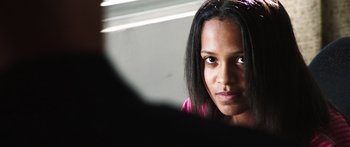 Movie still from “Rampart” (2011), directed by Oren Moverman – Close Up shot, Over the shoulder angle