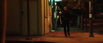 Movie still from “Rampart” (2011), directed by Oren Moverman – Wide shot, Low angle