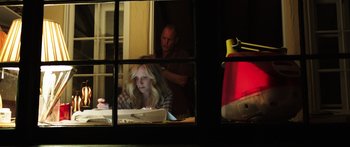 Movie still from “Rampart” (2011), directed by Oren Moverman – Medium shot, Over the shoulder angle