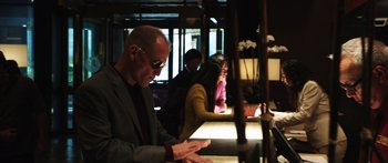 Movie still from “Rampart” (2011), directed by Oren Moverman – Medium shot, Low angle