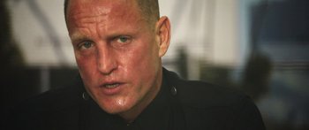 Movie still from “Rampart” (2011), directed by Oren Moverman – Close Up shot, Low angle