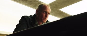 Movie still from “Rampart” (2011), directed by Oren Moverman – Close Up shot, Low angle