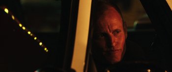 Movie still from “Rampart” (2011), directed by Oren Moverman – Close Up shot, Over the shoulder angle