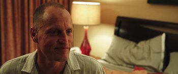 Movie still from “Rampart” (2011), directed by Oren Moverman – Close Up shot, Over the shoulder angle