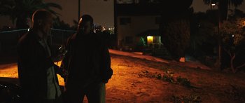 Movie still from “Rampart” (2011), directed by Oren Moverman – Medium shot, Over the shoulder angle