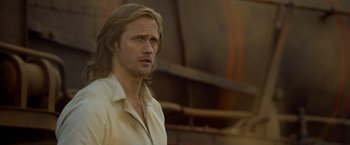 Movie still from “The Legend of Tarzan” (2016), directed by David Yates – A person with long hair; Close Up shot, Over the shoulder angle