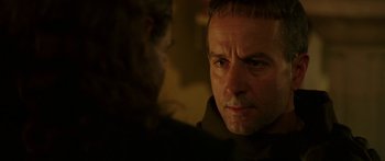 Movie still from “The Legend of Zorro” (2005), directed by Martin Campbell – A person looking at the camera; Close Up shot, Over the shoulder angle