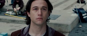 Movie still from “The Lookout” (2007), directed by Scott Frank – A person with long black hair; Close Up shot, Over the shoulder angle