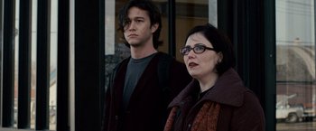 Movie still from “The Lookout” (2007), directed by Scott Frank – A man and a woman standing next to each other; Close Up shot, Over the shoulder angle