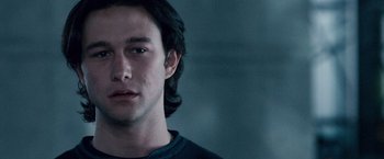 Movie still from “The Lookout” (2007), directed by Scott Frank – A person with long black hair; Close Up shot, Low angle