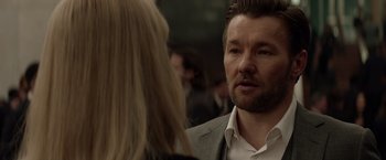 Movie still from “Red Sparrow” (2018), directed by Francis Lawrence – A person talking to another person; Close Up shot, Over the shoulder angle