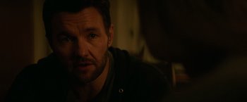 Movie still from “Red Sparrow” (2018), directed by Francis Lawrence – A person with a beard; Close Up shot, Over the shoulder angle