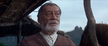 Movie still from “The Magnificent Seven” (1960), directed by John Sturges – An old man with a beard and a mustache; Close Up shot, Low angle