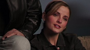 Movie still from “The Man from Earth” (2007), directed by Richard Schenkman – A person wearing a leather jacket; Close Up shot, Over the shoulder angle