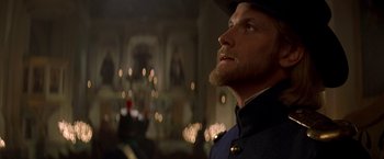 Movie still from “The Mask of Zorro” (1998), directed by Martin Campbell – A person wearing a hat; Close Up shot, Low angle