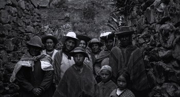 Movie still from “The Motorcycle Diaries” (2004), directed by Walter Salles – A group of people standing next to each other; Wide shot, High angle