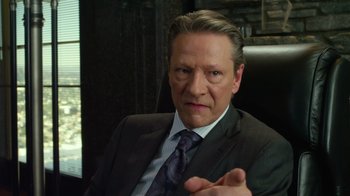 Movie still from “The Muppets” (2011), directed by James Bobin – A person wearing a suit and tie; Close Up shot, Over the shoulder angle