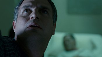 Movie still from “The Normal Heart” (2014), directed by Ryan Murphy – A person looking up at something; Close Up shot, Low angle