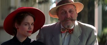Movie still from “The Notebook” (2004), directed by Nick Cassavetes – An older man and a young woman wearing hats; Close Up shot, Low angle