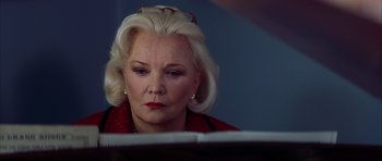 Movie still from “The Notebook” (2004), directed by Nick Cassavetes – An older woman with blonde hair looking at a book; Close Up shot, Low angle