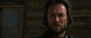 Movie still from “The Outlaw Josey Wales” (1976), directed by Clint Eastwood – A person with a beard; Close Up shot, Low angle