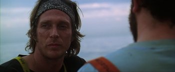 Movie still from “The Perfect Storm” (2000), directed by Wolfgang Petersen – A person wearing a headband; Close Up shot, Low angle