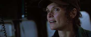 Movie still from “The Perfect Storm” (2000), directed by Wolfgang Petersen – A person wearing a hat; Close Up shot, Low angle