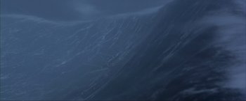 Movie still from “The Perfect Storm” (2000), directed by Wolfgang Petersen – A view of a mountain range in the dark; Extreme Wide shot, Low angle