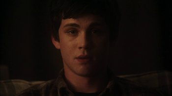 Movie still from “The Perks of Being a Wallflower” (2012), directed by Stephen Chbosky – A young man is looking into the camera; Close Up shot, Over the shoulder angle