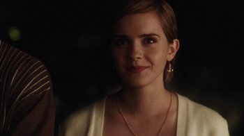 Movie still from “The Perks of Being a Wallflower” (2012), directed by Stephen Chbosky – A person wearing a white shirt; Close Up shot, Over the shoulder angle