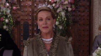 Movie still from “The Princess Diaries 2: Royal Engagement” (2004), directed by Garry Marshall – A person wearing a tiara; Close Up shot, Low angle