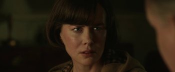 Movie still from “The Railway Man” (2013), directed by Jonathan Teplitzky – A person with short brown hair; Close Up shot, Over the shoulder angle