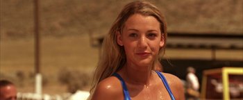 Movie still from “The Sisterhood of the Traveling Pants” (2005), directed by Ken Kwapis – A beautiful young woman with long blonde hair; Close Up shot, Low angle