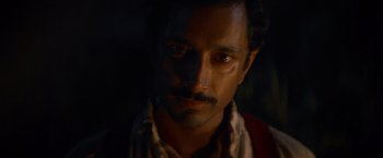 Movie still from “The Sisters Brothers” (2018), directed by Jacques Audiard – A person with a nose piercing; Close Up shot, High angle