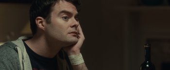 Movie still from “The Skeleton Twins” (2014), directed by Craig Johnson – A person with his hand under his chin; Close Up shot, High angle