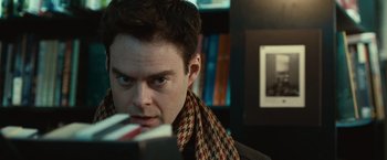 Movie still from “The Skeleton Twins” (2014), directed by Craig Johnson – A person wearing a scarf; Close Up shot, Over the shoulder angle