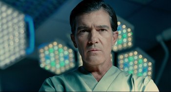 Movie still from “The Skin I Live In” (2011), directed by Pedro Almodóvar – A person wearing a robe; Close Up shot, Low angle