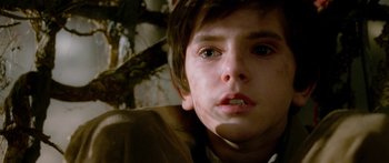 Movie still from “The Spiderwick Chronicles” (2008), directed by Mark Waters – A young boy's face; Close Up shot, Low angle
