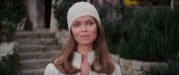 Movie still from “The Spy Who Loved Me” (1977), directed by Lewis Gilbert – A person wearing a hat; Close Up shot, Low angle