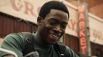 Movie still from “Snowfall” (2017), directed by Hiro Murai – Close Up shot, Low angle