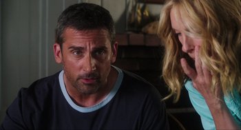 Movie still from “The Way Way Back” (2013), directed by Jim Rash – A man and a woman are talking to each other; Close Up shot, Over the shoulder angle