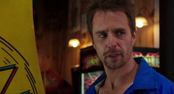 Movie still from “The Way Way Back” (2013), directed by Jim Rash – A person wearing a blue shirt; Close Up shot, Over the shoulder angle