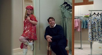 Movie still from “The Weather Man” (2005), directed by Gore Verbinski – A man and a little girl sitting in a room; Medium shot, Over the shoulder angle