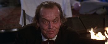 Movie still from “The Witches of Eastwick” (1987), directed by George Miller – Jack torrance from the shining; Close Up shot, Low angle