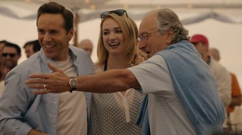 Movie still from “The Wizard of Lies” (2017), directed by Barry Levinson – A group of people that are standing around together; Medium shot, Over the shoulder angle