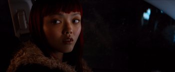 Movie still from “The Wolverine” (2013), directed by James Mangold – A woman's face in the dark; Close Up shot, Low angle